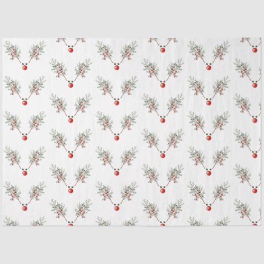 クリスマスレッドノーズのトナカイのパインベリー 薄葉紙 (正面)