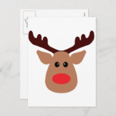 クリスマスレッドノーズのトナカイ シーズンポストカード (正面/裏面)