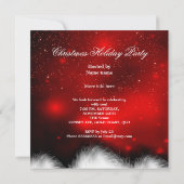 クリスマスレッドハイヒールホリデーパーティサンタハット 招待状 (裏面)