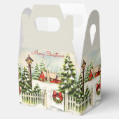 クリスマスレッドハウスランタンパインツリーフェイスボックス フェイバーボックス (オープン)