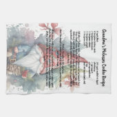 クリスマスレッドハット格言ファミリーレシピ記念 キッチンタオル (横)