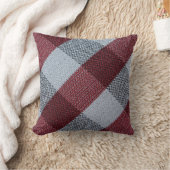 クリスマスレッドバッファロープレイドパターン クッション (ブランケット)