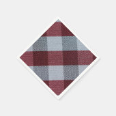 クリスマスレッドバッファロープレイドパターン スタンダードカクテルナプキン (角)