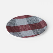 クリスマスレッドバッファロープレイドパターン ペーパープレート (アングル)