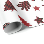 クリスマスレッドバッファロープレイド要素 ラッピングペーパー (ロールコーナー)