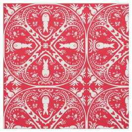 クリスマスレッドバニーラビットメダリオンデザイン冬 ファブリック