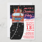 クリスマスレッドバントナカイプレゼントススノーイパーティー 招待状 (正面)