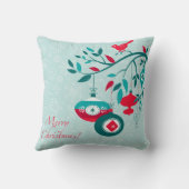クリスマスレッドバードとオーナメントアートデコスタイル クッション (裏面)