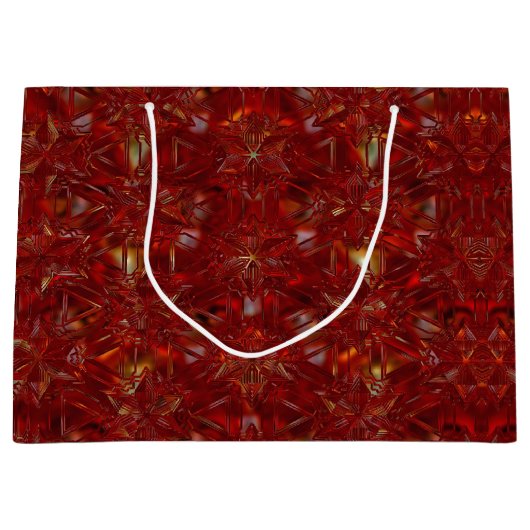 クリスマスレッドパターンラグジュアリーホリデーズ ラージペーパーバッグ (正面)