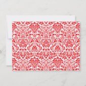 クリスマスレッドパーソナライズされたダマスク名文房具 ノートカード (裏面)