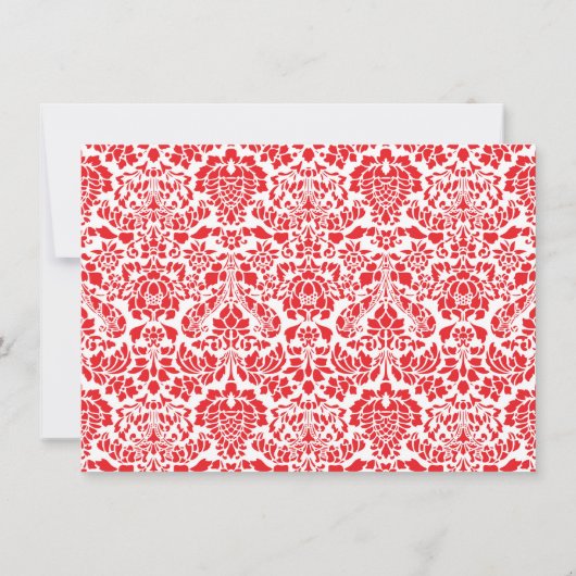 クリスマスレッドパーソナライズされたダマスク名文房具 ノートカード (裏面)