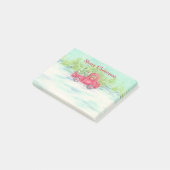 クリスマスレッドピックアップトラック後付きノートパッド ポストイット (アングル)