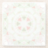 クリスマスレッドピンクグリーン星ボーホドーパミンデコール ガラスコースター (裏面)