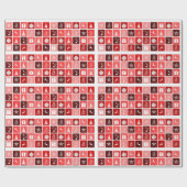 クリスマスレッドピンクツリーサンタスターオーナメント ラッピングペーパー (フラット)