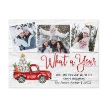 クリスマスレッドファームトラックの写真