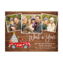 クリスマスレッドファームトラックの写真