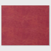 クリスマスレッドフェイクレザーテクスチャ ラッピングペーパー (フラット)