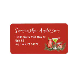 クリスマスレッドフェスティバルカクテル差出人住所 ラベル