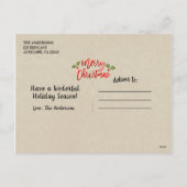 クリスマスレッドフォイルモダンスクリプトホリデークラフト シーズンポストカード (裏面)