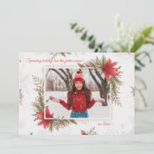クリスマスレッドフォトホリデーカード（横） シーズンカード (スタンド正面)