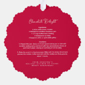 クリスマスレッドフォトホリデーベーキングオーナメントカード オーナメントカード (裏面)