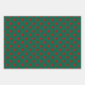 クリスマスレッドフォレストグリーンスターズ ラッピングペーパーシート (正面3)