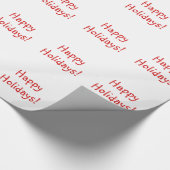 クリスマスレッドフォントハッピーホリデーズウィッシュ ラッピングペーパー (角)