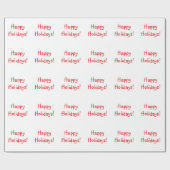 クリスマスレッドフォントハッピーホリデーズウィッシュ ラッピングペーパー (フラット)