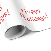 クリスマスレッドフォントハッピーホリデーズウィッシュ ラッピングペーパー (ロールコーナー)