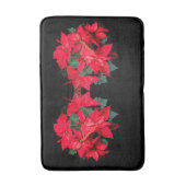 クリスマスレッドフラワーホリデー バスマット (正面縦)