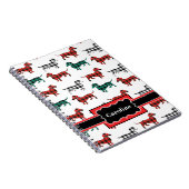 クリスマスレッドフランネルダックスキュートな犬 ノートブック (右側)