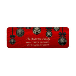 クリスマスレッドブラックエレガントホリデーズウィンター ラベル