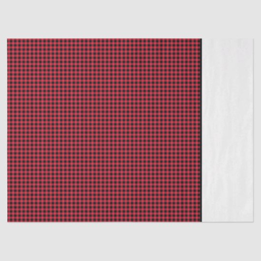 クリスマスレッドブラックチェックパターンツートーンクラシック 薄葉紙 (正面)