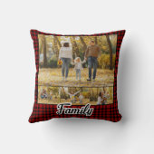 クリスマスレッドブラックバッファロープレイドカントリーコージー クッション (裏面)