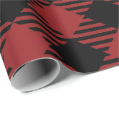 クリスマスレッドブラックプレイド ラッピングペーパー (ロールコーナー)