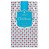 クリスマスレッドブルー水玉模様抱き枕 スモールペーパーバッグ (裏面)