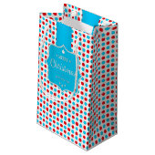 クリスマスレッドブルー水玉模様抱き枕 スモールペーパーバッグ (裏面アングル)