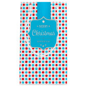 クリスマスレッドブルー水玉模様抱き枕 スモールペーパーバッグ (正面)