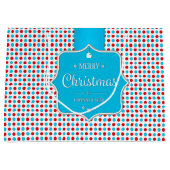 クリスマスレッドブルー水玉模様抱き枕 – 大 ラージペーパーバッグ (正面)