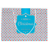 クリスマスレッドブルー水玉模様抱き枕 – 大 ラージペーパーバッグ (裏面)