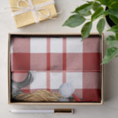 クリスマスレッドプレイドとバイワーテリア犬 薄葉紙 (ギフト)