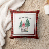 クリスマスレッドプレイド格言ランタンライトシャインツリー クッション (ブランケット)