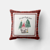 クリスマスレッドプレイド格言ランタンライトシャインツリー クッション (裏面)
