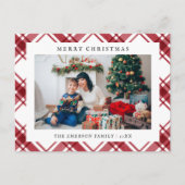 クリスマスレッドプレイド シーズンポストカード (正面)