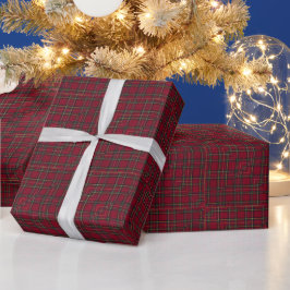 クリスマスレッドプレイド ラッピングペーパー