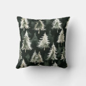 クリスマスレッドベリーと緑の木 クッション (裏面)