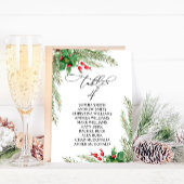 クリスマスレッドベリーのテーブル番号4シーティングチャート 招待状