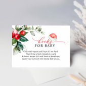 クリスマスレッドベリーの緑の本ベビーカード エンクロージャーカード