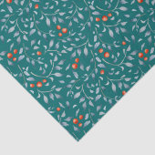 クリスマスレッドベリーパターモダンントレンディーティール（緑がかった色） 薄葉紙 (詳細)