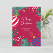 クリスマスレッドベリーリース招待状 招待状 (スタンド正面)